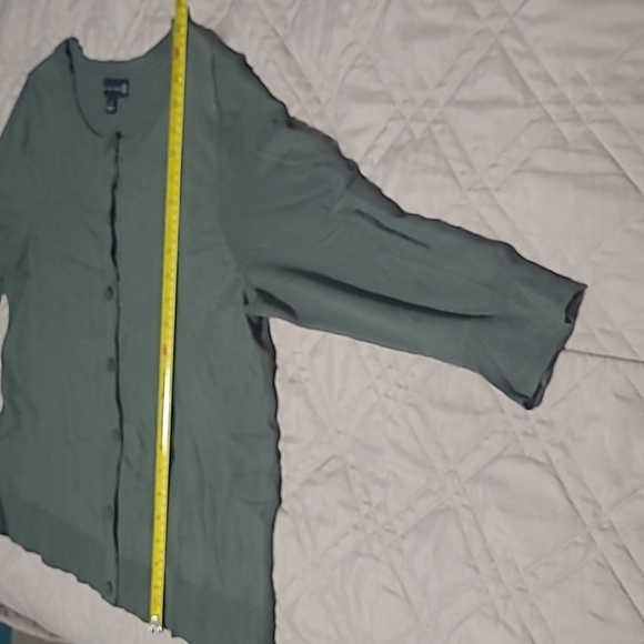 Olive color button up cardigan - Picture 9 of 10